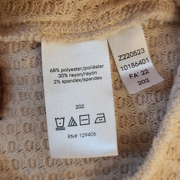 Venus Deep V Neck Hooded Waffle Knit Top Women's‎ Size Medium - Picture 4 of 5